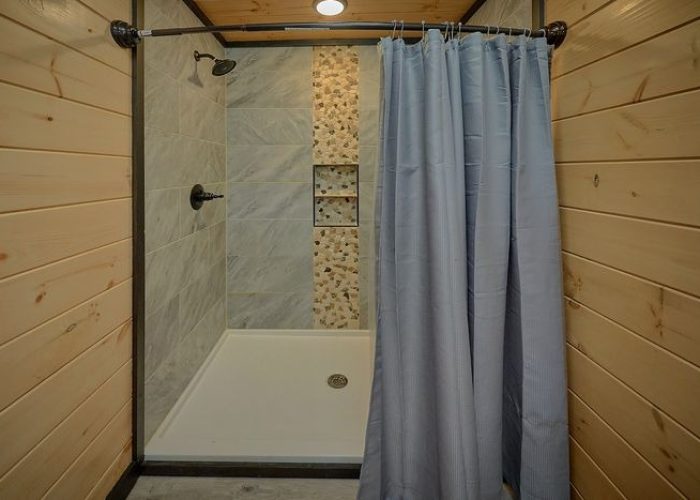 Master Bath with shower in 5 bedroom cabin