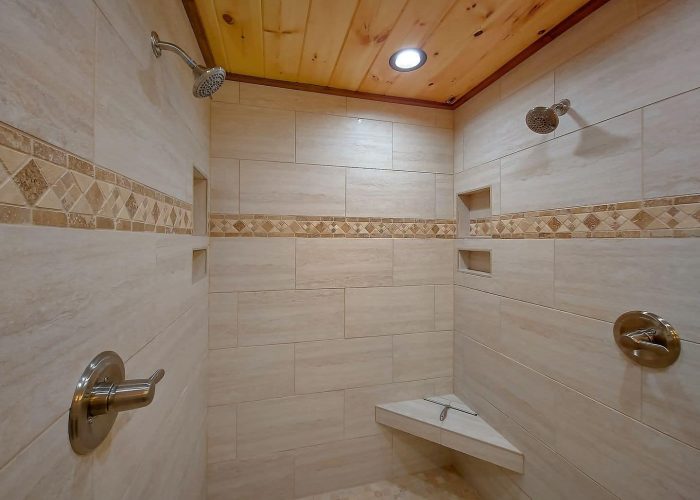 Double shower in master bathroom suite