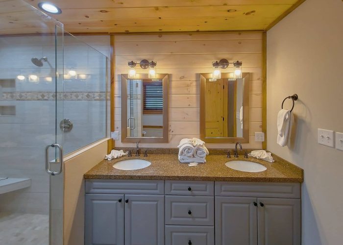 Double shower and vanity in master bath