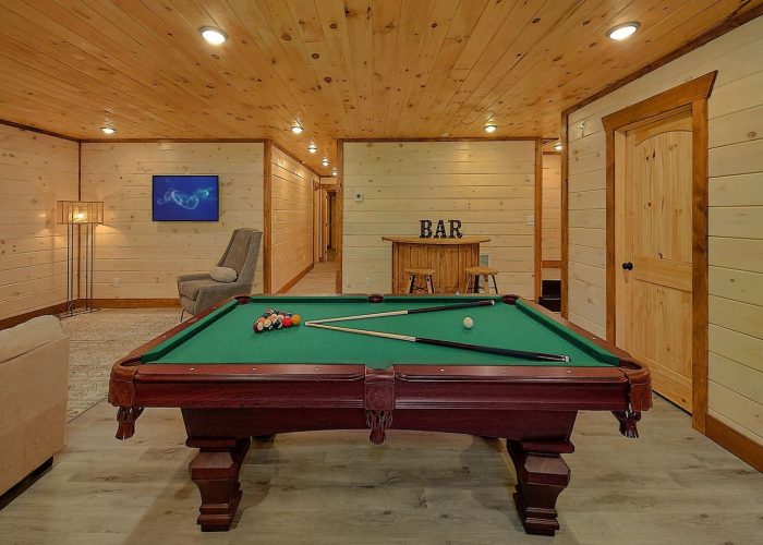 Pool table in common area downstairs