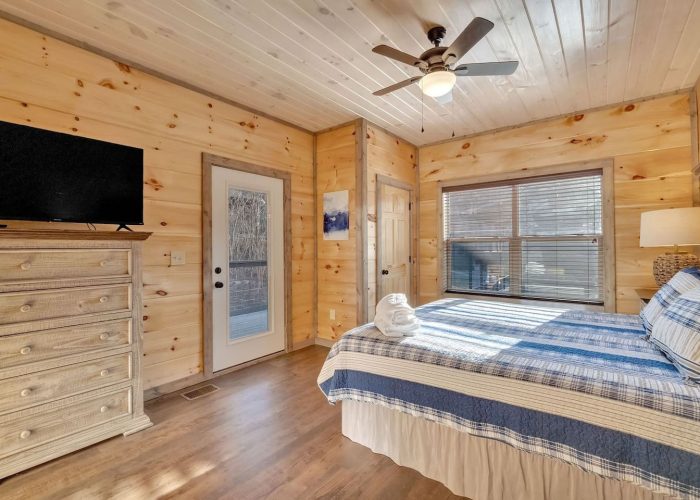 Cabin Master bedroom with private deck access