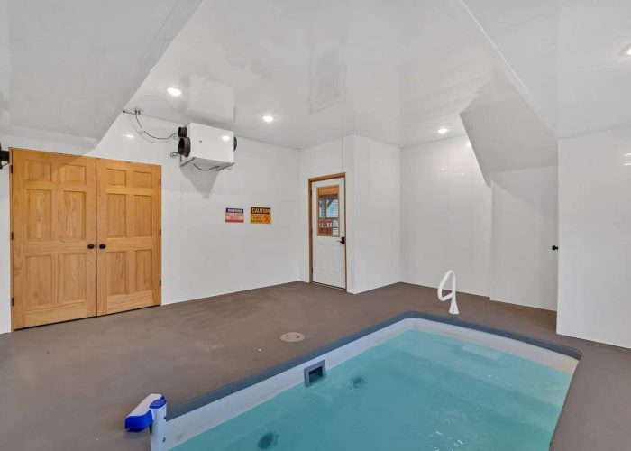 Heated indoor swimming pool in 5 bedroom cabin
