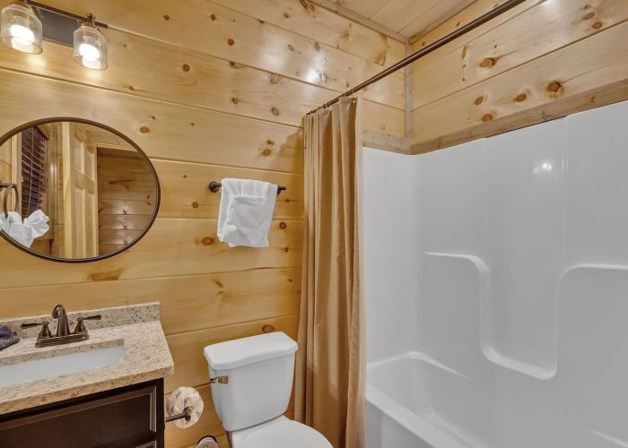 Master Bath with tub/shower in 5 bedroom cabin