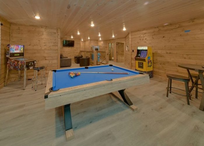 Pool table with various arcade games for the entire family
