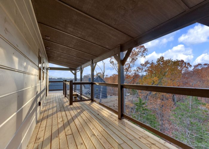 wrap around deck with mountain views